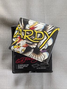 Ed Hardy Tattoo Print Faux Leather Wallet NEW!